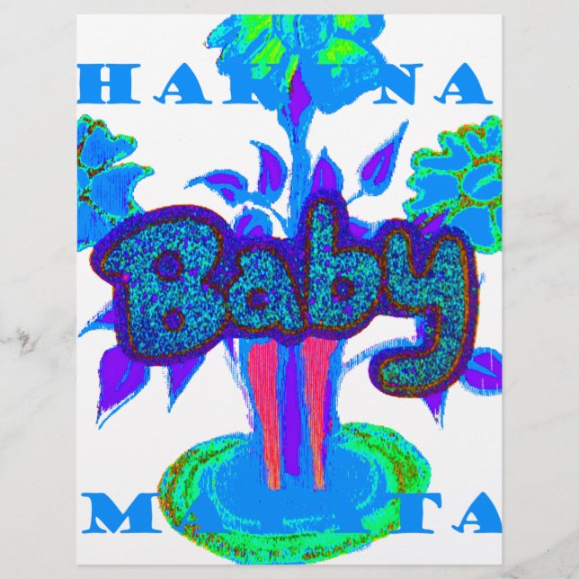 Papier Soft Cyan Blue Flower Art : A Baby's Touch. (Devant)