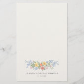 Papier Soft Pastel Ornate Spring chic Bridal Shower Game (Dos)