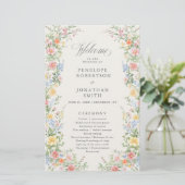 Papier Soft Pastel Ornate Spring Garden Wedding Program (Debout devant)