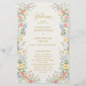 Papier Soft Pastel Ornate Spring Gold  Wedding Program  (Devant)