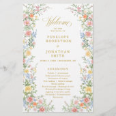 Papier Soft Pastel Ornate Spring Gold  Wedding Program  (Devant)