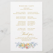 Papier Soft Pastel Ornate Spring Gold  Wedding Program  (Dos)