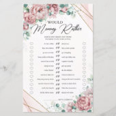 Papier Soft pastel rose fleurs or Voudrait maman Plutôt (Devant)