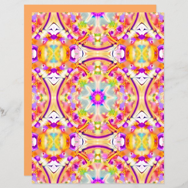 Papier Soft Spring Pastels Tie Dye Motif (Devant / Derrière)