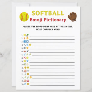 Papier Softball Emoji Pictionary Game