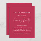 Papier Soirée Budget Magenta Mariage (Devant / Derrière)