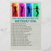 Papier Soirée dansante Connaissez-vous bien la fille d'an (Devant)