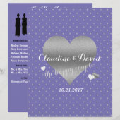 Papier Soirée de Mariage de Pointe de Coeur Périwinkle &  (Devant / Derrière)