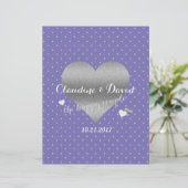Papier Soirée de Mariage de Pointe de Coeur Périwinkle &  (Debout devant)
