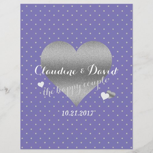 Papier Soirée de Mariage de Pointe de Coeur Périwinkle &  (Devant)