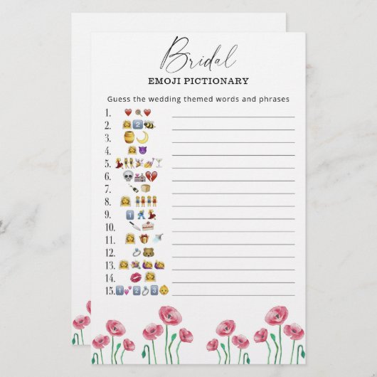 Papier Soirée d'émotion de la nuptiale fleurie (Devant / Derrière)