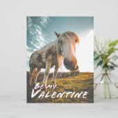 Papier Sois mon Valentin avec cheval regardant (Debout devant)