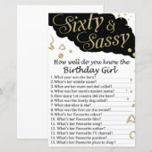 Papier Soixante et Sassy Connaissez-vous bien l'anniversa (Devant / Derrière)