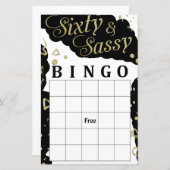 Papier Soixante et Sassy jeu de bingo (Devant / Derrière)
