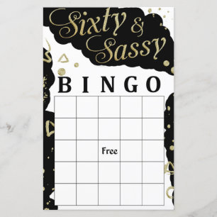Papier Soixante et Sassy jeu de bingo
