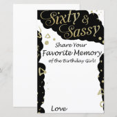 Papier Soixante et Sassy Mémoire préférée de l'anniversai (Devant / Derrière)