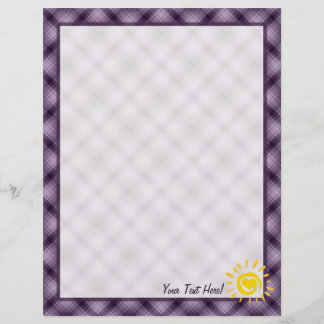 Papier Soleil et Coeur mignons sur Plaid violet