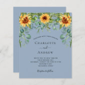 Papier Soleil mariage budget eucalyptus bleu poussiéreux (Devant / Derrière)