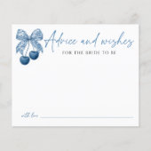 Papier Something Blue Bridal Shower Theme Advice Card (Devant)