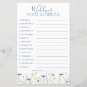 Papier Something Blue Wedding Word Scramble (Devant)