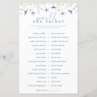 Papier Something Blue Would She Rather Game