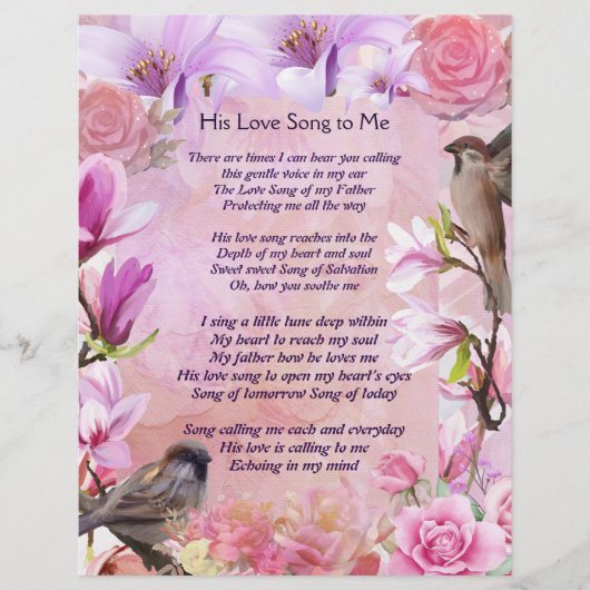 Papier Son Amour Chante pour moi Floral Aquarelle Station (Devant)