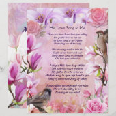 Papier Son Amour Chante pour moi Floral Aquarelle Station (Devant / Derrière)