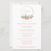 Papier Sophistiqué Elégant Coral Floral Mariage Garland (Dos)