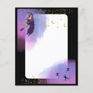 Papier Sorcière d'Halloween au gingembre avec grenouilles