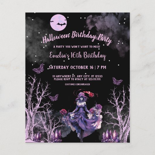 Papier Sorcière gothique seize 16e fête d'anniversaire d' (Devant)