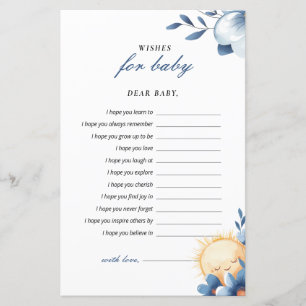 Papier Souhaits Bébé Voici Le Fils Baby shower Jeu