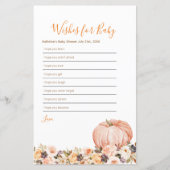 Papier Souhaits floraux rustiques Citrouilles doux pour b (Devant)