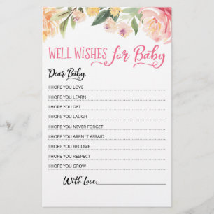 Papier Souhaits modifiables pour la fête du Baby shower