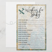 Papier Souhaits pour bébé Voyage Baby shower Mémoire invi (Devant / Derrière)