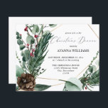 Papier Souper de Noël Budget Winter Berries & Pine<br><div class="desc">** LE PAPIER SATIN EST PAPIER MINCE. METTEZ À JOUR LE PAPIER POUR UN PAPIER PLUS ÉPAISSE, CARTE. A UNE OPTION POUR ENVELOPPES. *** Économisez de l'argent sur les invitations avec cette petite invitation qui a une option pour les enveloppes. Préparez vos invités pour le dîner de Noël extraordinaire avec...</div>