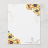 Papier Souper de répétition Budget Sunflowers Invitation (Dos)