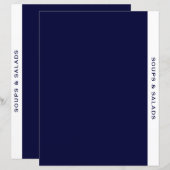 Papier Soupes et salades | Diviseur de recettes | Marine  (Devant / Derrière)