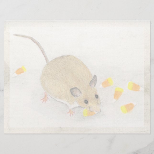 Papier Souris avec Cornes à bonbons (Devant)