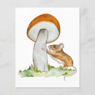 Papier Souris drôle avec champignon sauvage