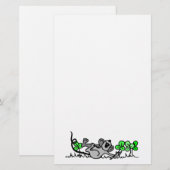 Papier Souris Jouant En Shamrock (Devant / Derrière)