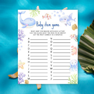 Papier Sous la mer Baby Item Jeu. Jeu baby shower