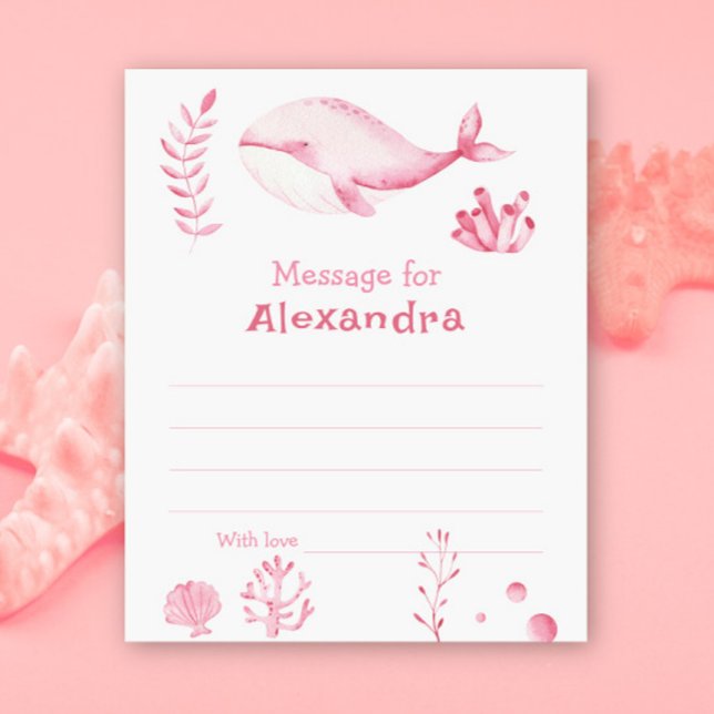 Papier Sous la mer Baleine message de la capsule d'annive (Créateur téléchargé)