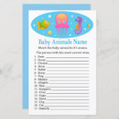 Papier Sous la mer Bébé Animaux Nom Jeu (Devant / Derrière)
