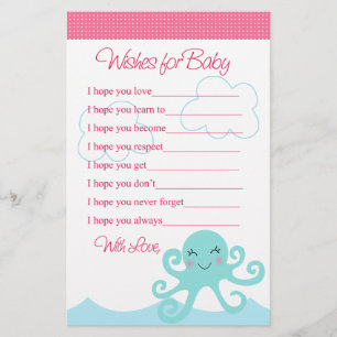 Papier Sous la Mer Fille Octopus veut le Baby shower