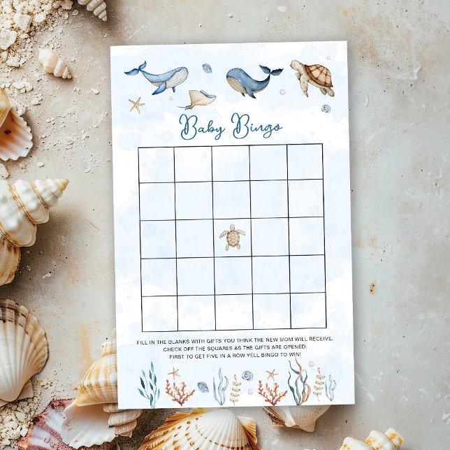 Papier Sous la mer Jeu de Bingo pour bébé (Créateur téléchargé)