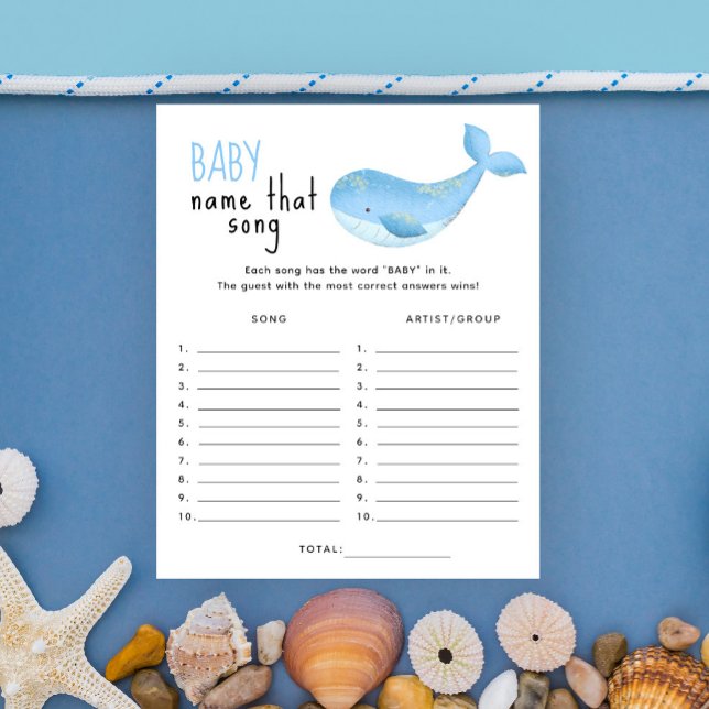 Papier Sous la mer - Nommez cette chanson jeu de baby sho (Créateur téléchargé)