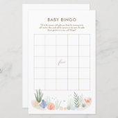 Papier Sous le Baby shower de mer Jeu de Bingo (Devant / Derrière)