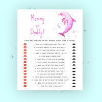 Sous le baby shower marin - jeu maman ou papa