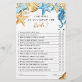 Papier Sous le jeu de Fête des mariées Sea Blue & Gold (Devant)