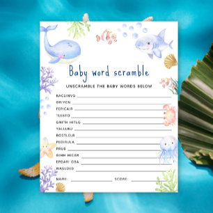 Papier Sous l'océan Océan animal Baby Word Scramble
